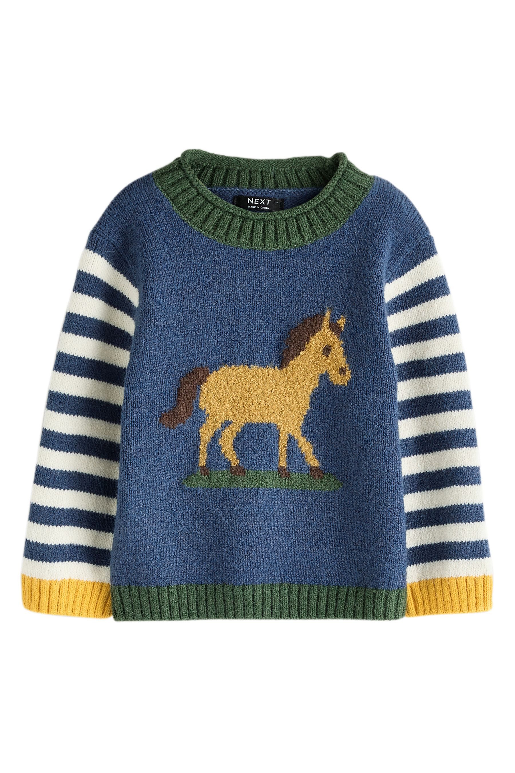 Next Rundhalspullover Strickpullover mit Rundhalsausschnitt und Motiv (1-tlg)