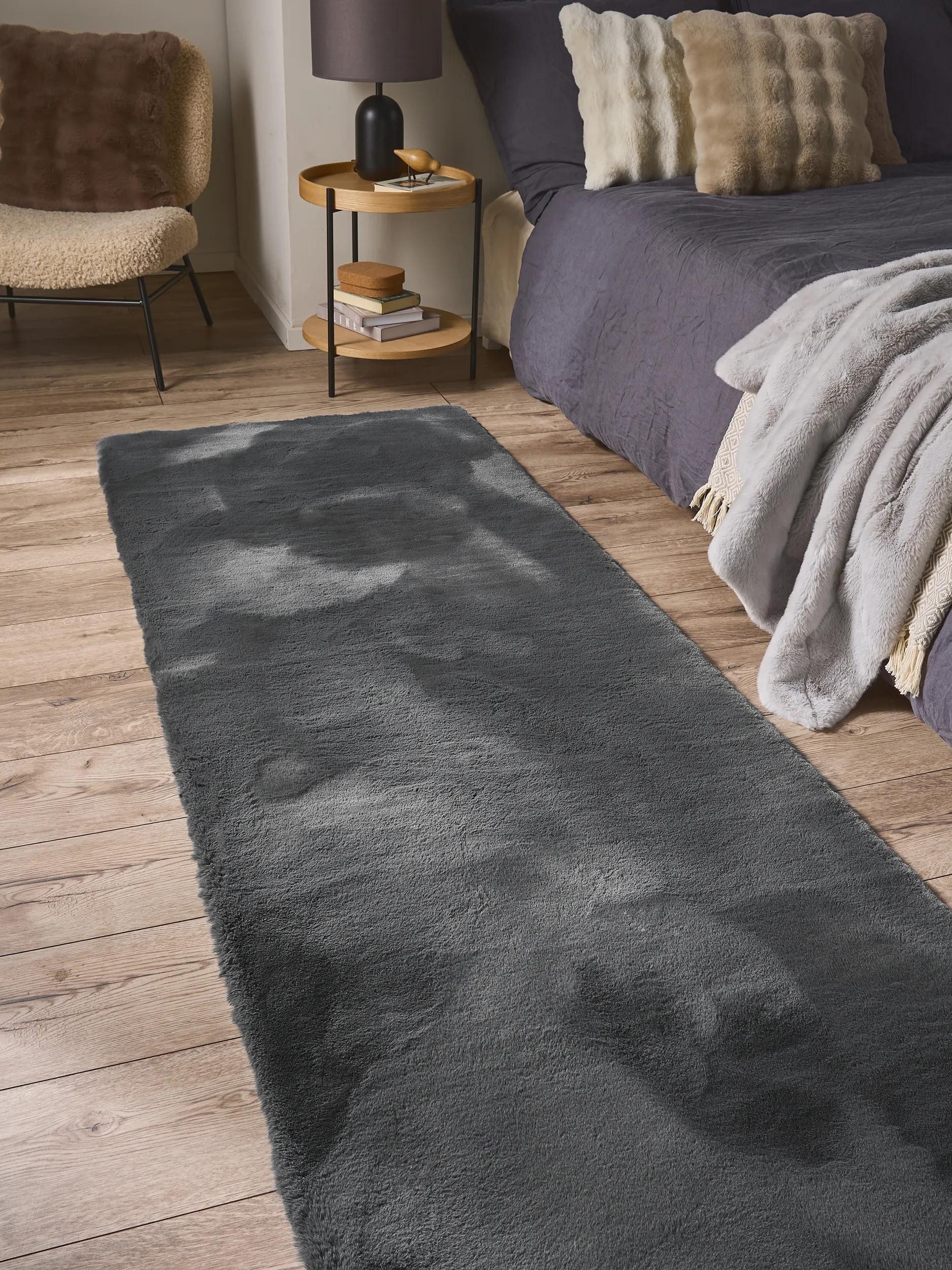 benuta Fellteppich Dave, rechteckig, Höhe: 21 mm, Teppich Wohnzimmer, Schlafzimmer, Esszimmer, Flur, Kunstfaser, Cozy