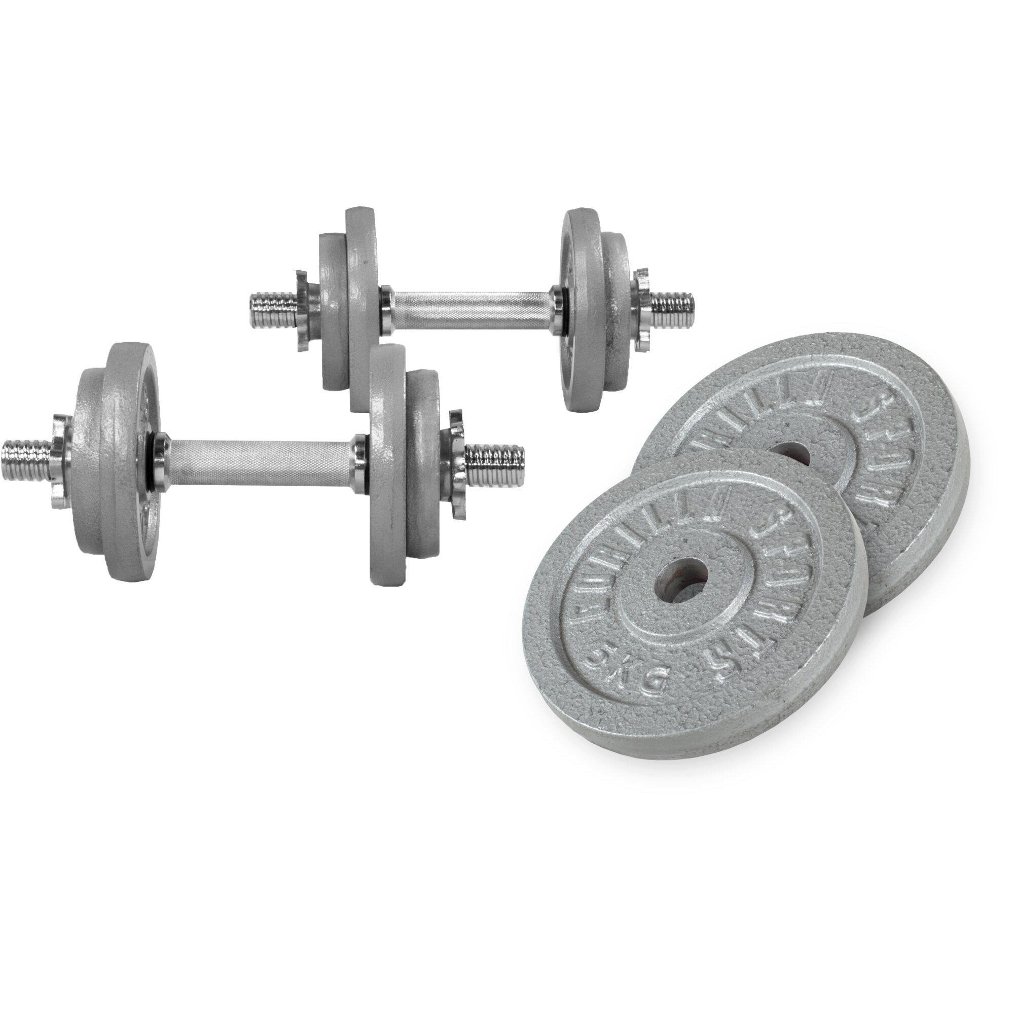 GORILLA SPORTS Kurzhantel Kurzhantel Set Gusseisen 30 kg mit Sternverschlüssen