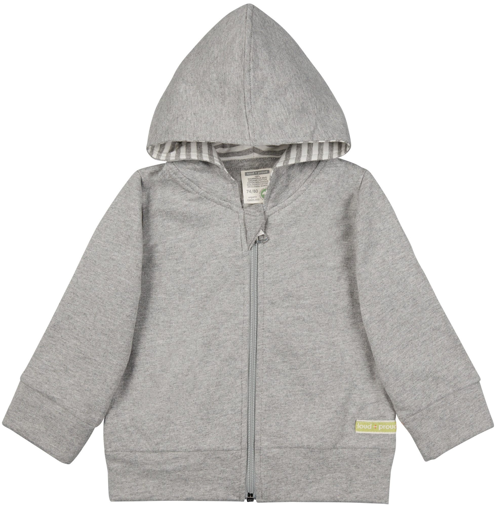 loud + proud Kapuzensweatjacke einfarbig Bio günstig online kaufen