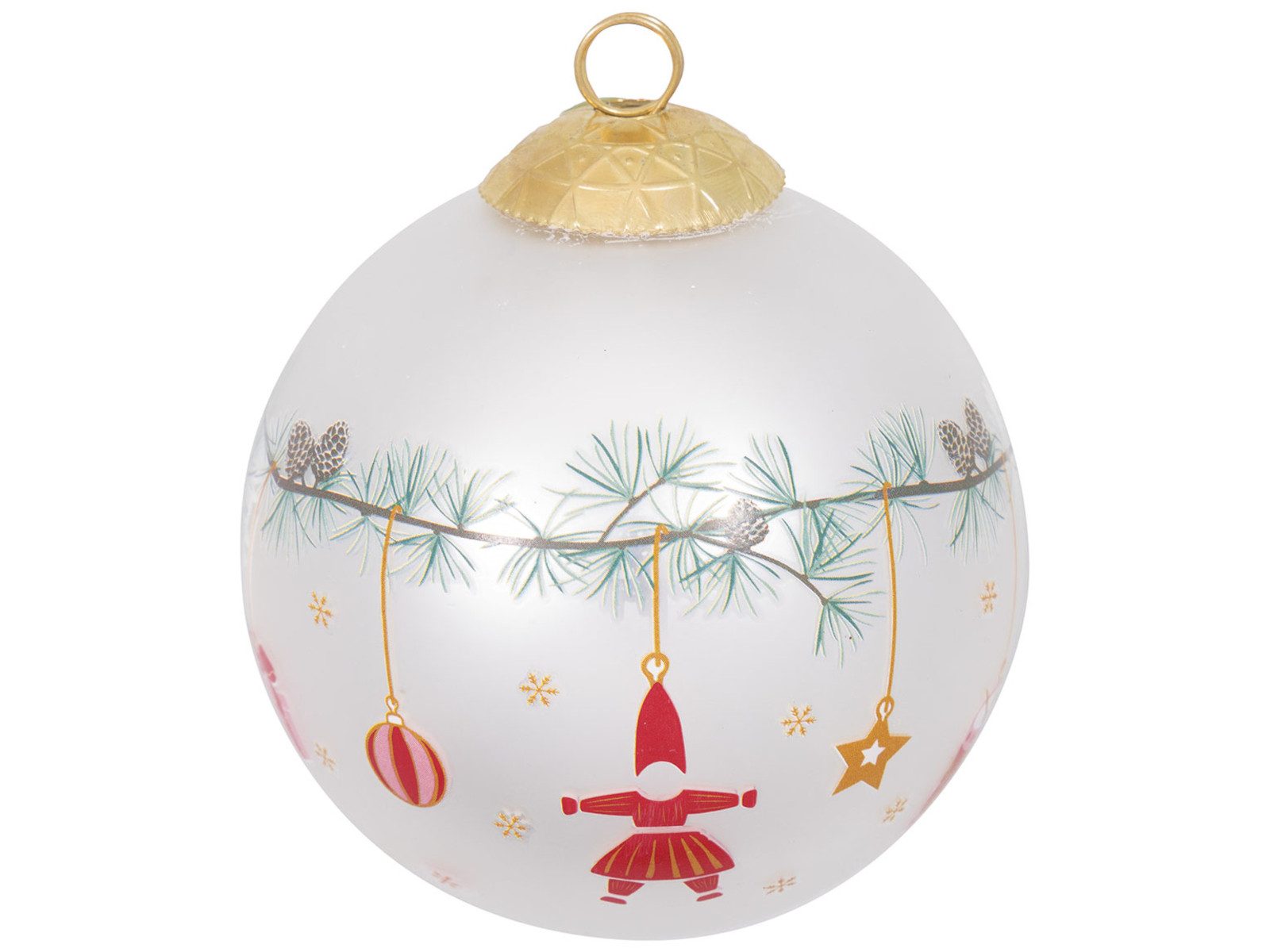 Greengate Weihnachtsbaumkugel Juana Weihnachtskugel white 8cm