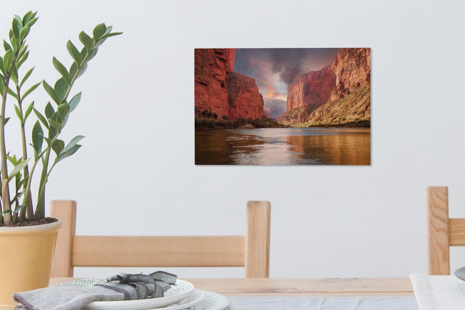 dem auf Grund OneMillionCanvasses® Grand Wasser Canyon, Wandbild des St), (1 Leinwandbilder, Aufhängefertig, Leinwandbild 30x20 cm Wanddeko,