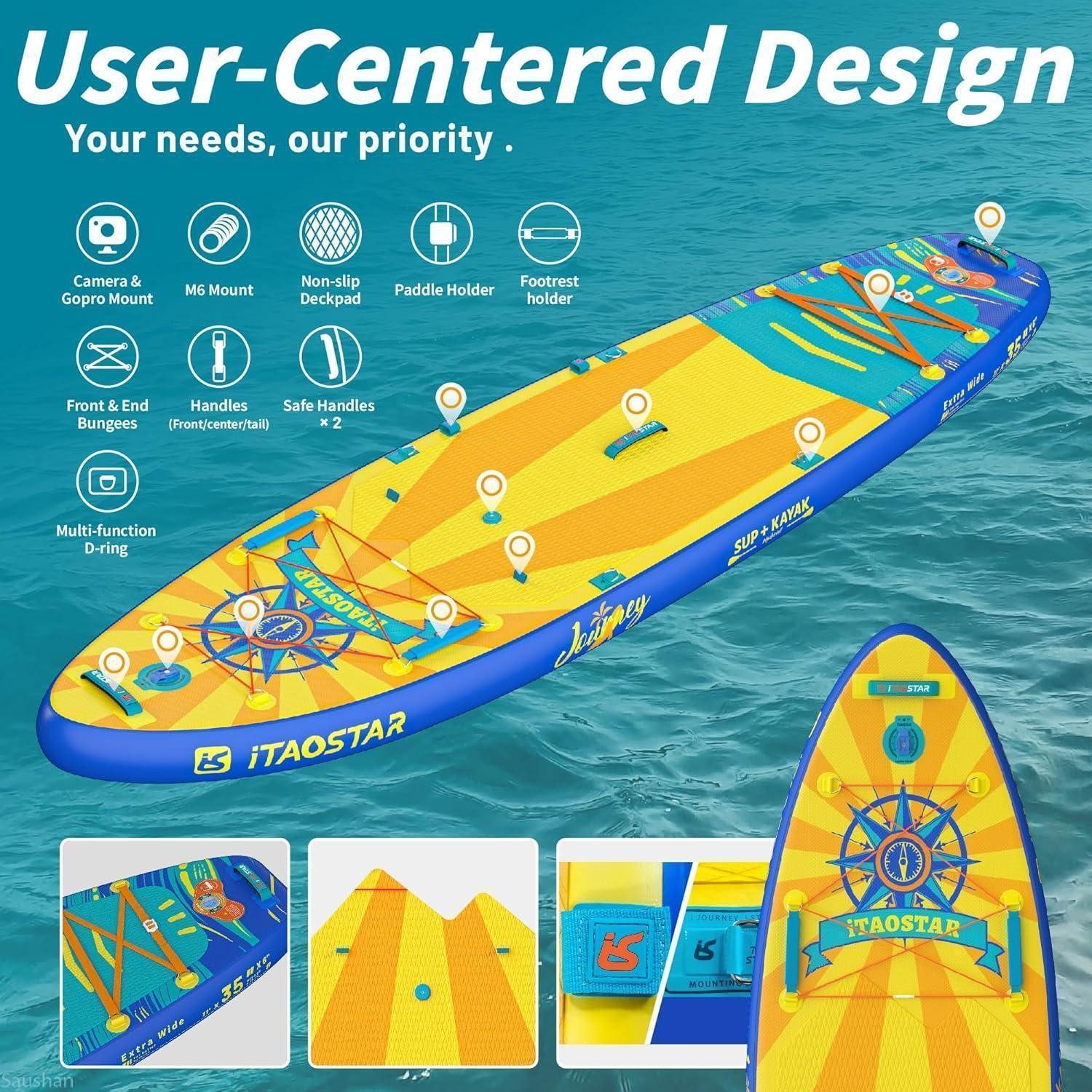 LuxusKollektion Inflatable SUP-Board SUP Board Aufblasbar Extrabreit Allround SUPJ07A-SUP-Paddelbrett