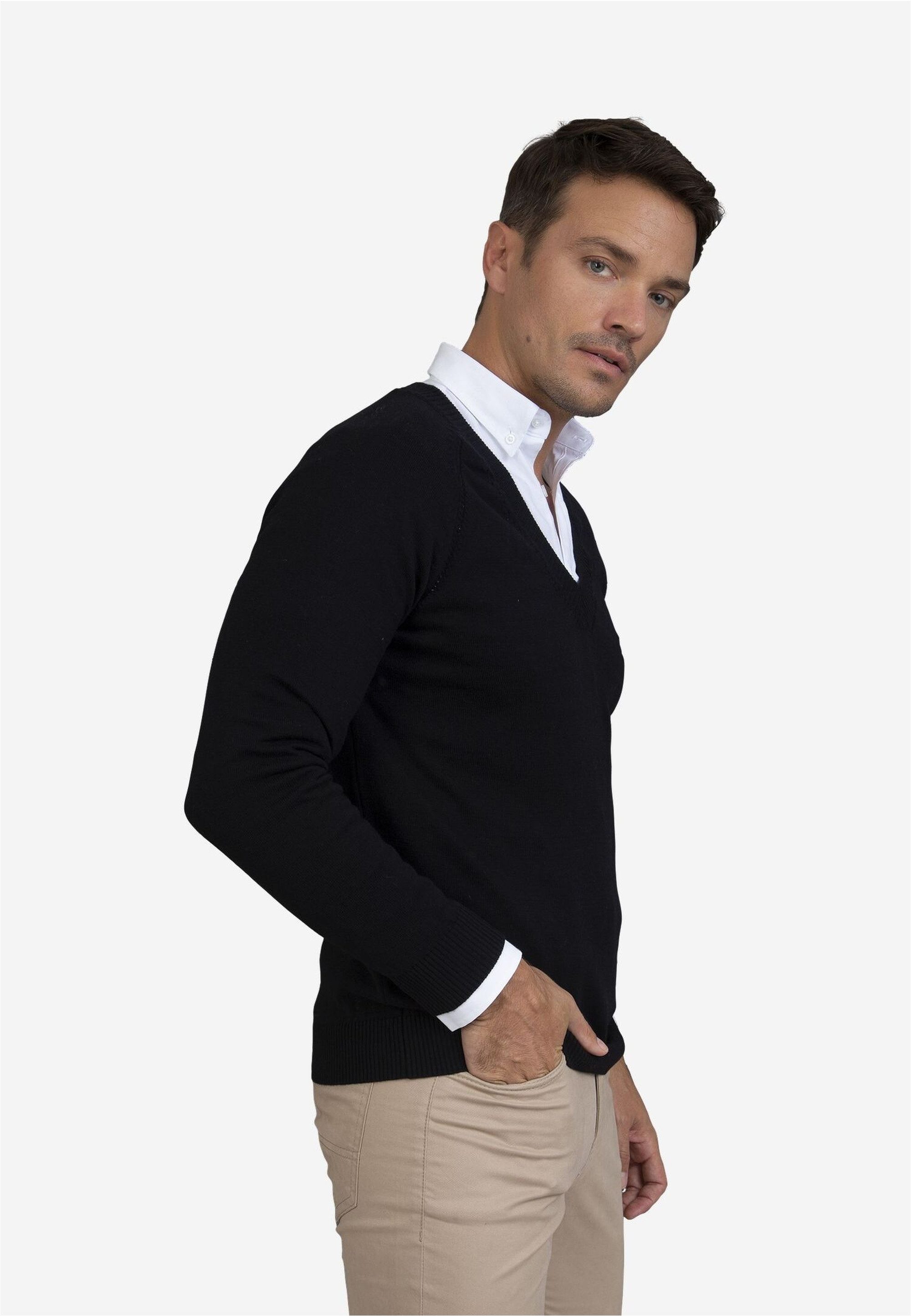 SIR RAYMOND TAILOR Strickpullover Arma (1-tlg) mit klassischem V-Ausschnitt