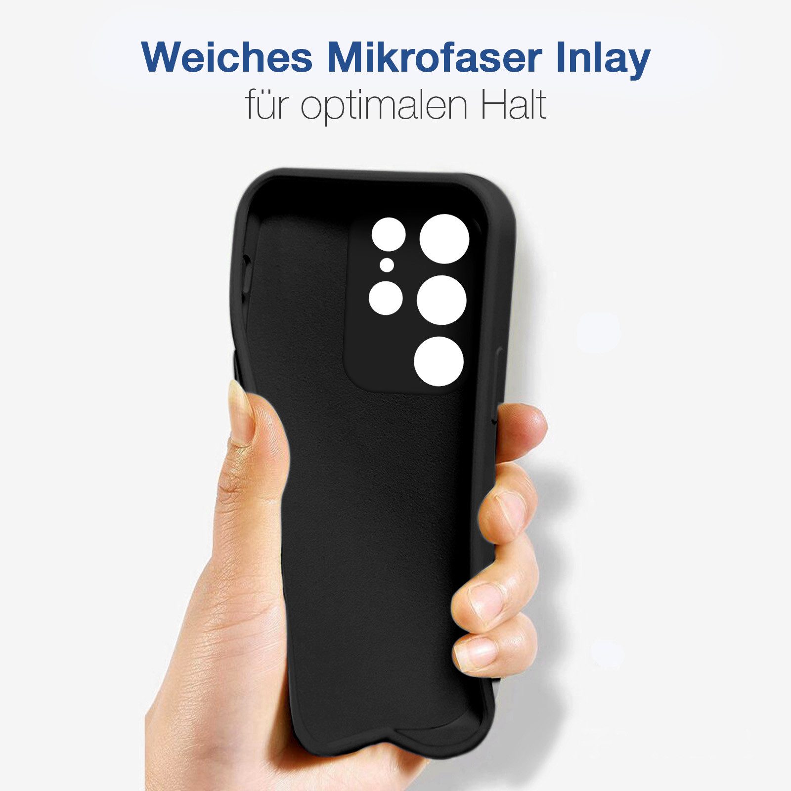 Tec-Expert Handyhülle SoftGrip Cover Hülle für Samsung Galaxy S22 Ultra, Handy Case Bumper integrierter Kameraschutz flexibel