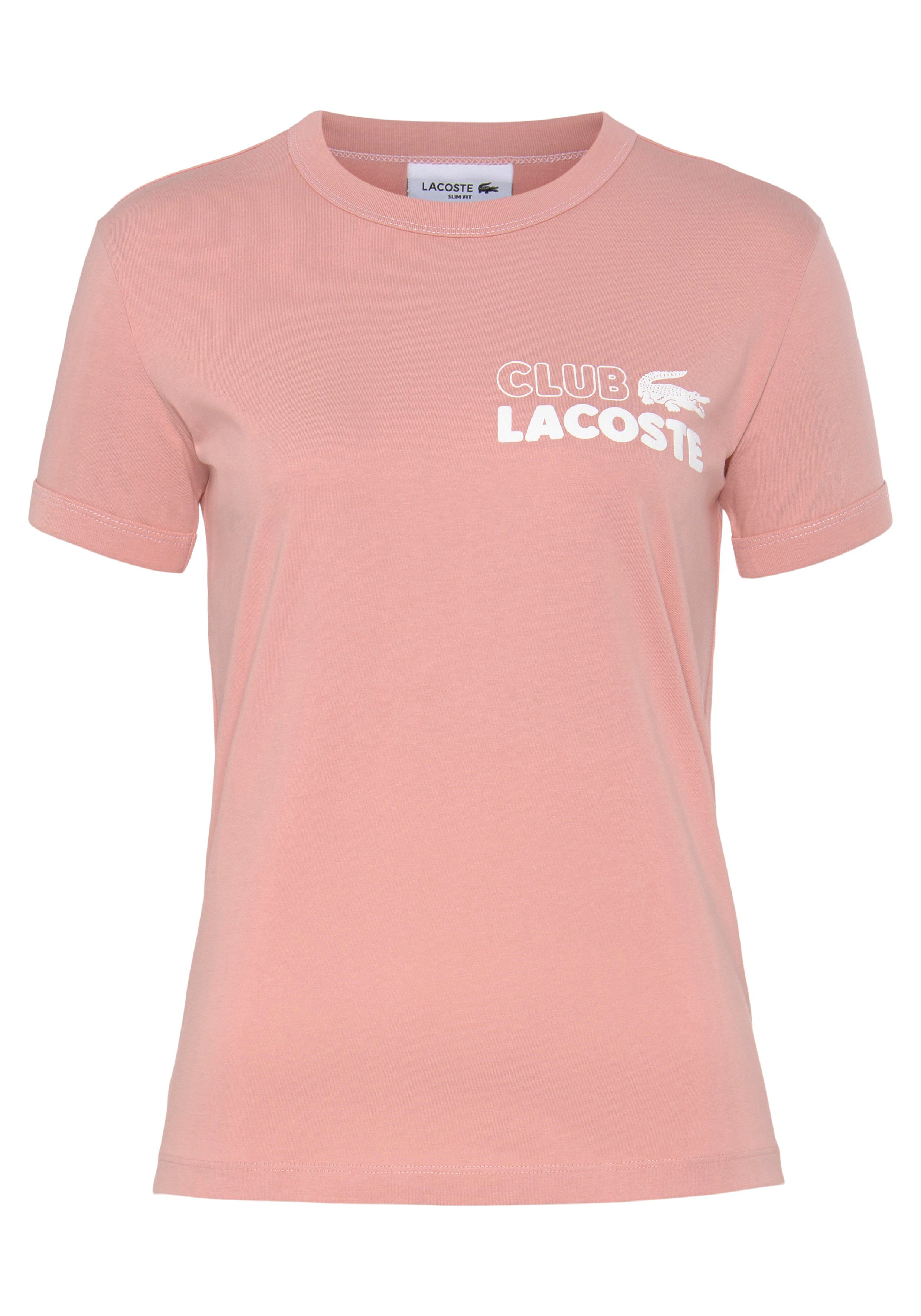 Lacoste Logoprägung auf Brust T-Shirt mit der