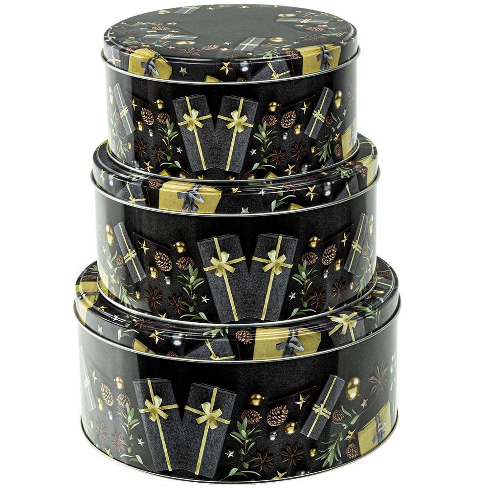 Haushalt International Keksdose, Set (3-tlg) - Rund - Weihnachten - Bescherung