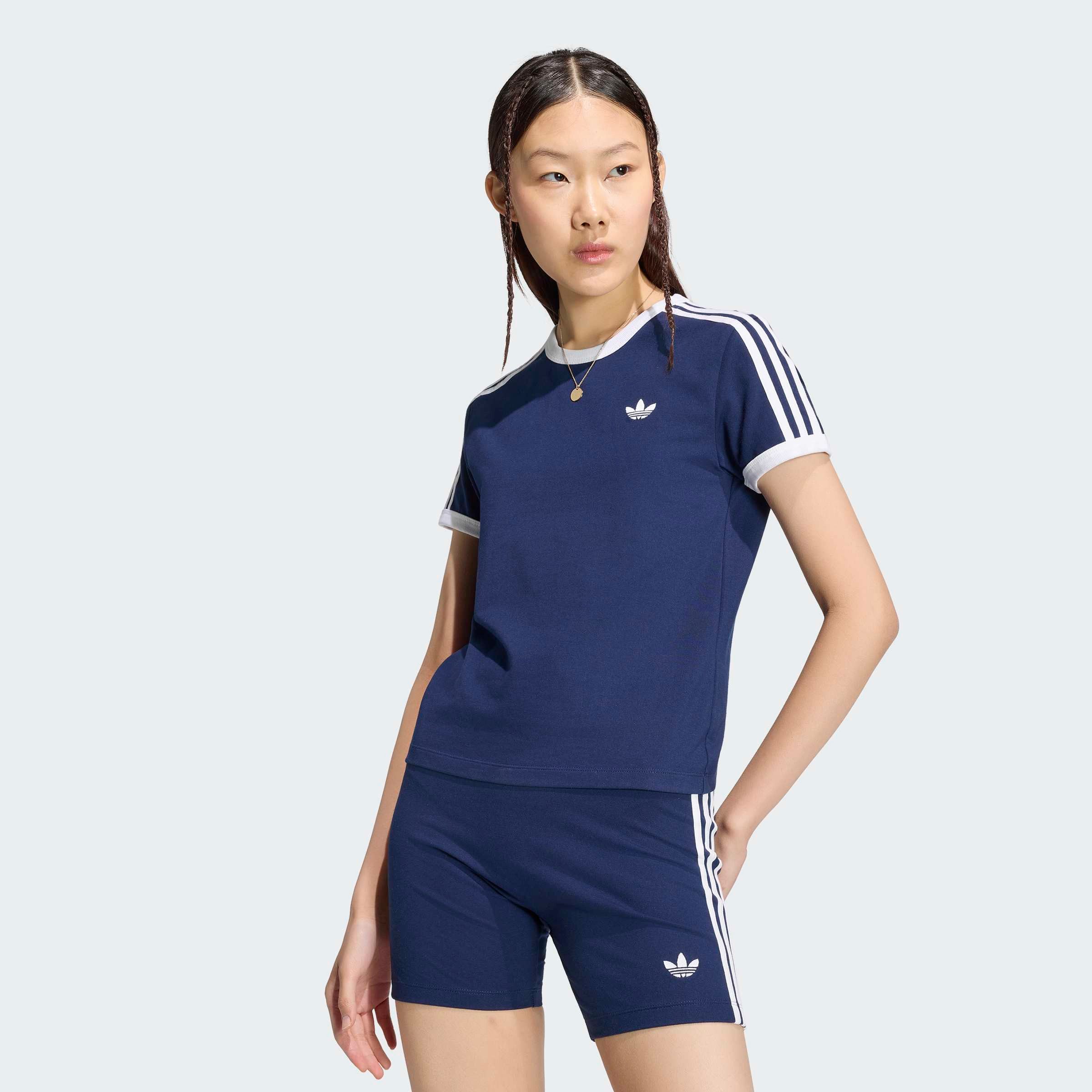 adidas Originals T-Shirt 3-STREIFEN, SCHMAL GESCHNITTEN sanft anliegende Passform, ohne Verschluss, für sportlichen Look