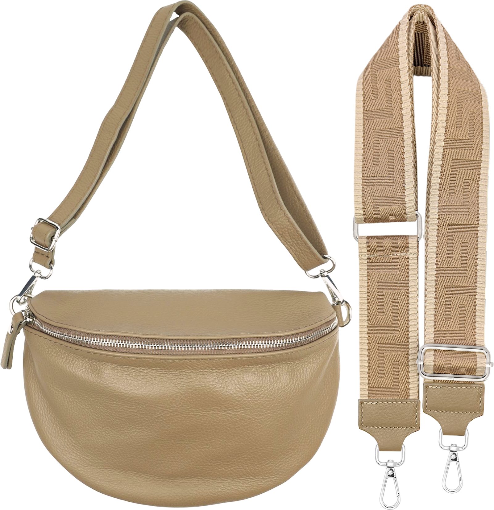 SEVA Gürteltasche Bauchtasche Damen Echtleder, Gürteltasche groß, Umhängetasche kleine (Crossbody Tasche Groß, Umhängetasche Damen aus Echtleder, Brusttasche, Erhältlich in den Größen: Small, Medium, Large, X-Large, XX-Large), Echtleder, verstellbare Gurte, Made in Italy, 20 Farben, 5 Größen