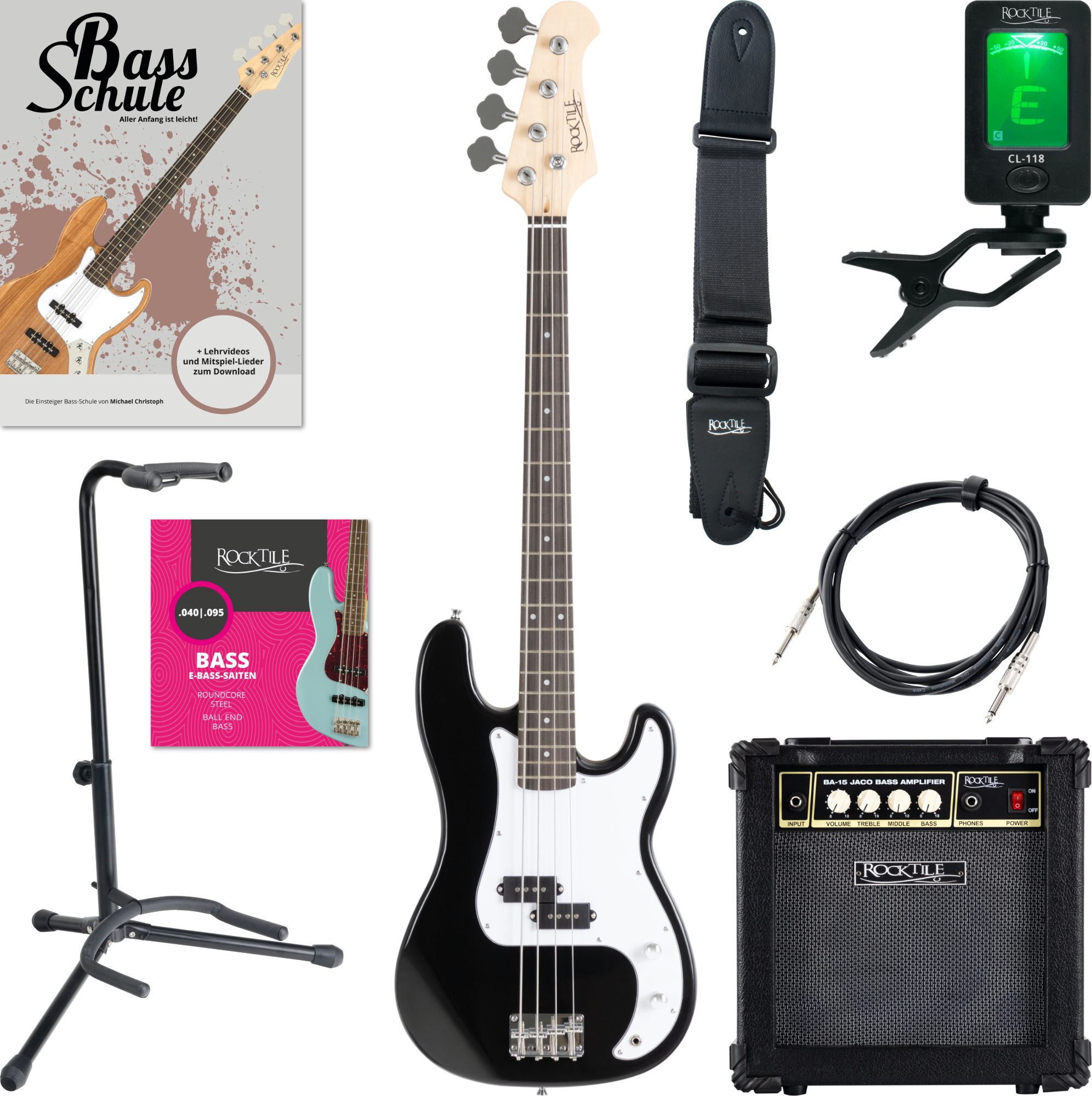 E-Bass Puncher Preci Style Elektrobass (Bassgitarre Student Set)