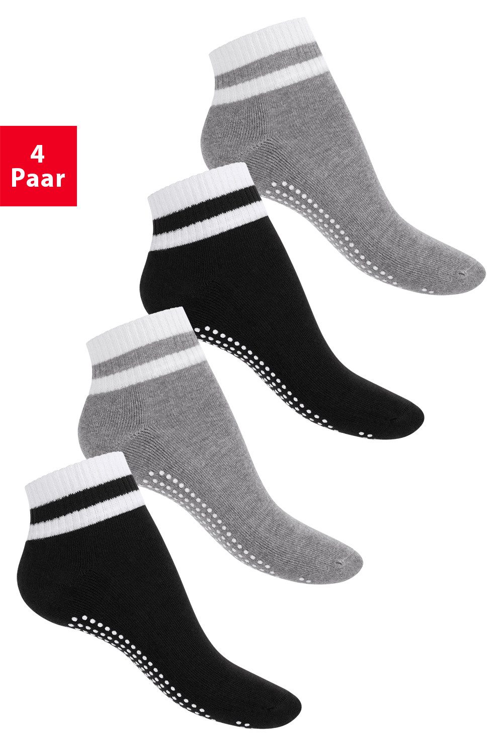 celodoro ABS-Socken Damen & Herren Yoga & Wellness Socken ABS Frotteesohle (4 Paar)