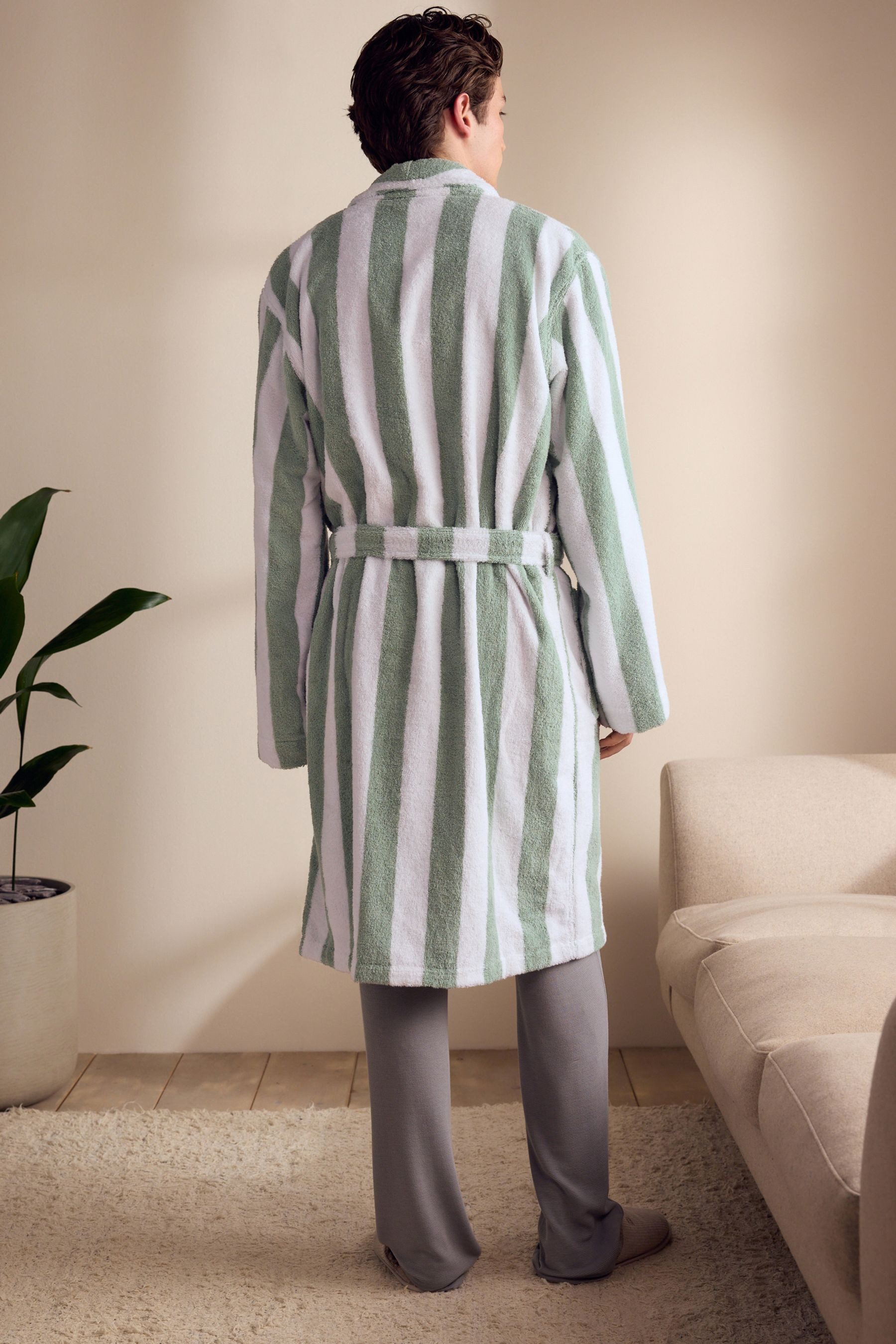 Next Herrenbademantel Signature Bademantel aus Baumwollfrottee, günstig online kaufen