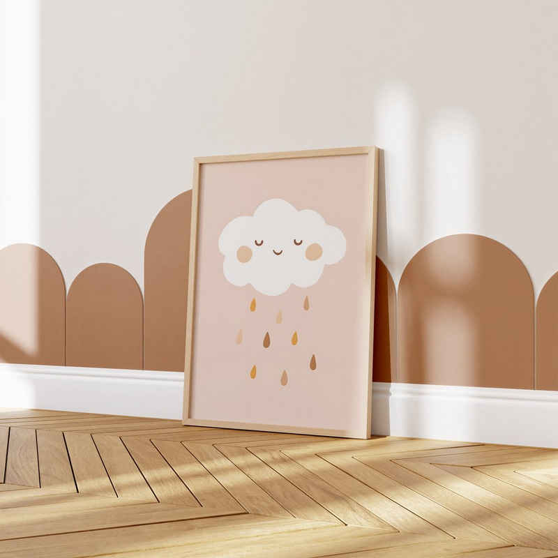JUSTGOODMOOD Poster Bilder Babyzimmer Kinderzimmer Wand Deko Print ohne Rahmen, Wolke, Poster in verschiedenen Größen