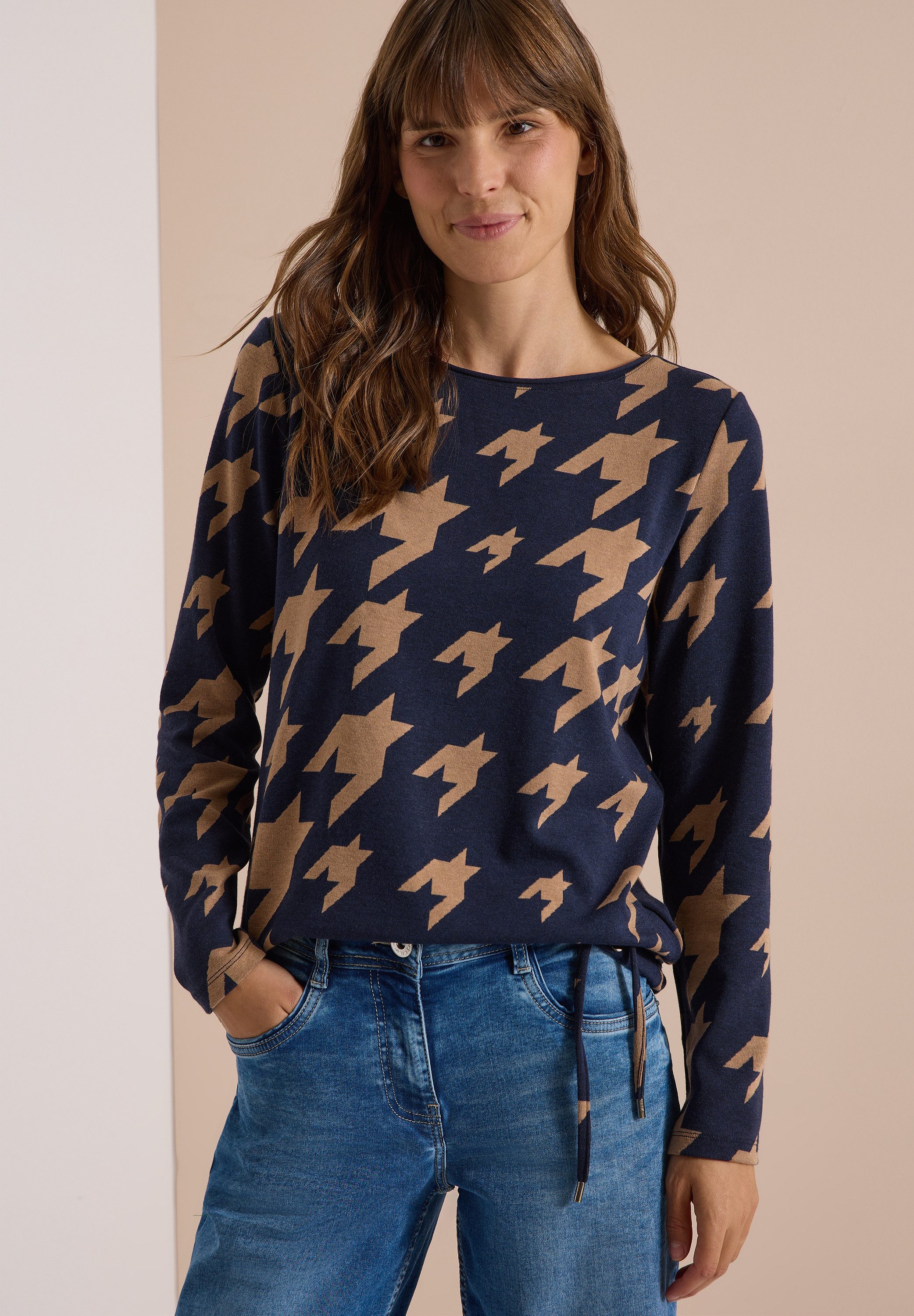 CECIL Langarmshirt mit Elastiksaum und Tunnelzug