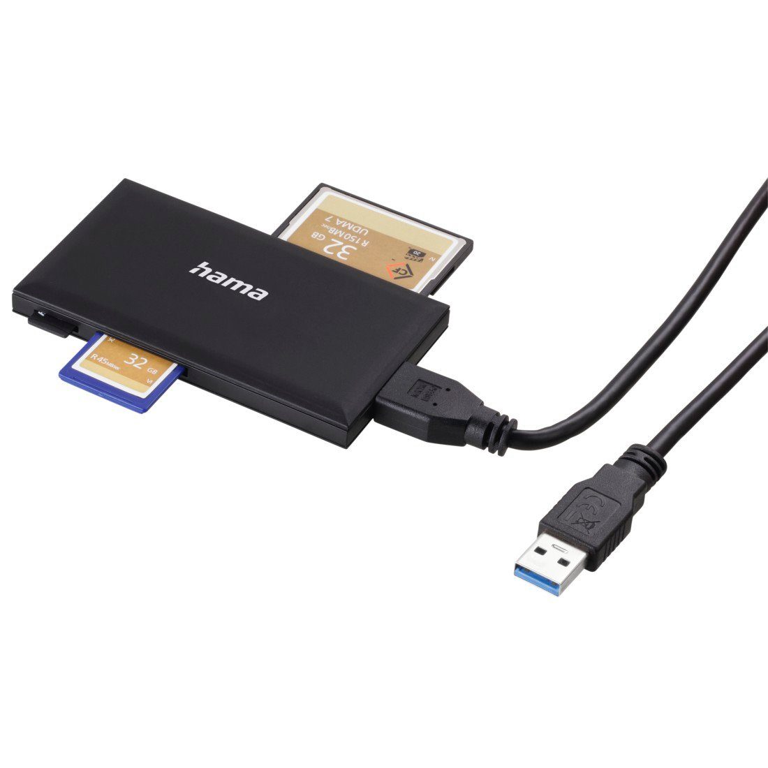 Hama Speicherkartenleser USB-3.0-Multi-Kartenleser, SD/microSD/CF/MS