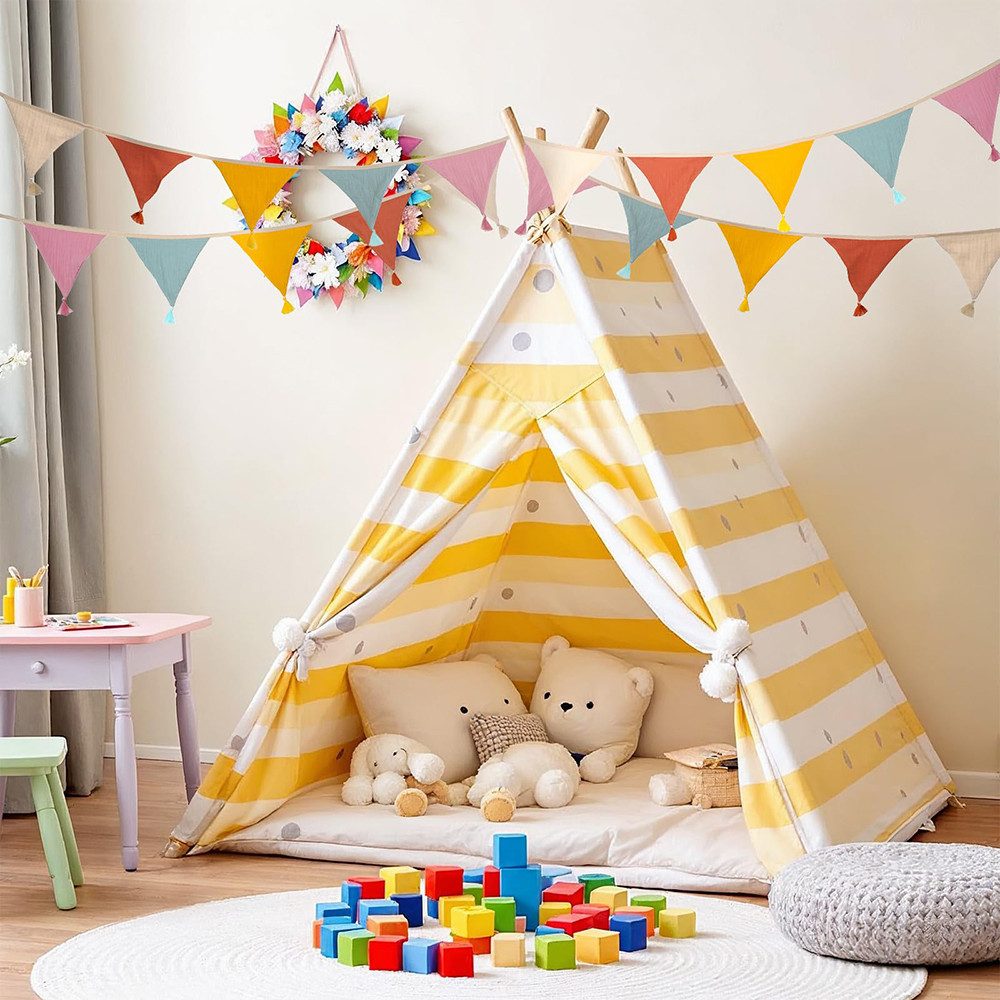 CLTYQ Wimpelkette Girlande Wimpelkette Kinderzimmer,Deko zum Aufhängen, Mädchen&Jungen Kinderzimmer Deko für Hausbett, Babybett & Kinderbett – Bild 4 von 5