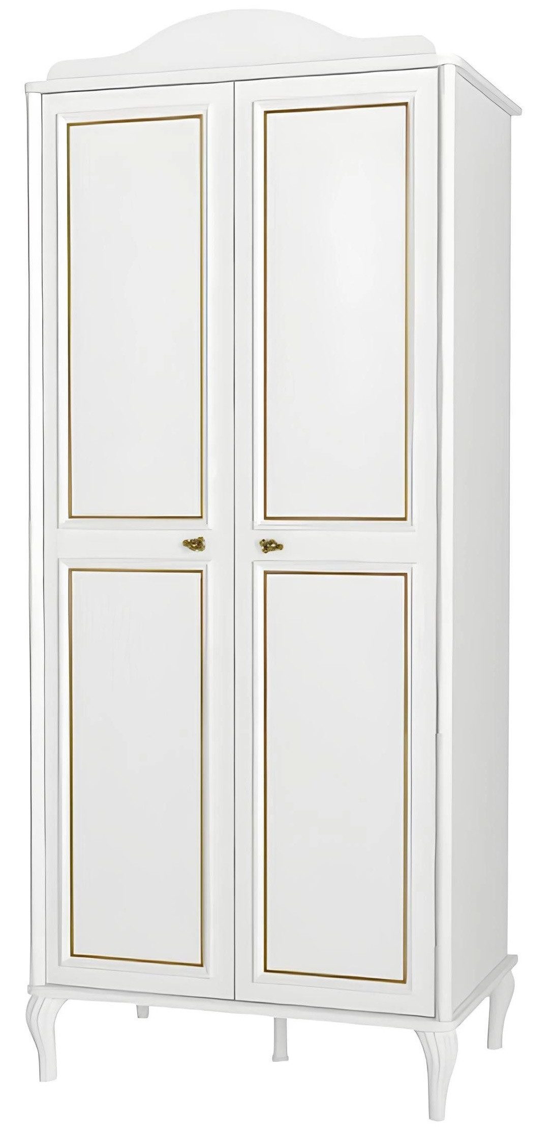 Xlmoebel Kleiderschrank Moderner Kleiderschrank aus weißem Holz für stilvolle Jugendzimmer (Kleiderschrank) Hergestellt in Europa
