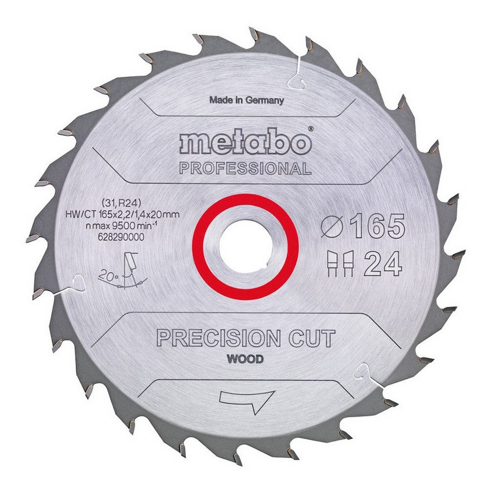 metabo Kreissägeblatt, "precision cut wood - professional", 165 x 20 mm, Zähnezahl 24