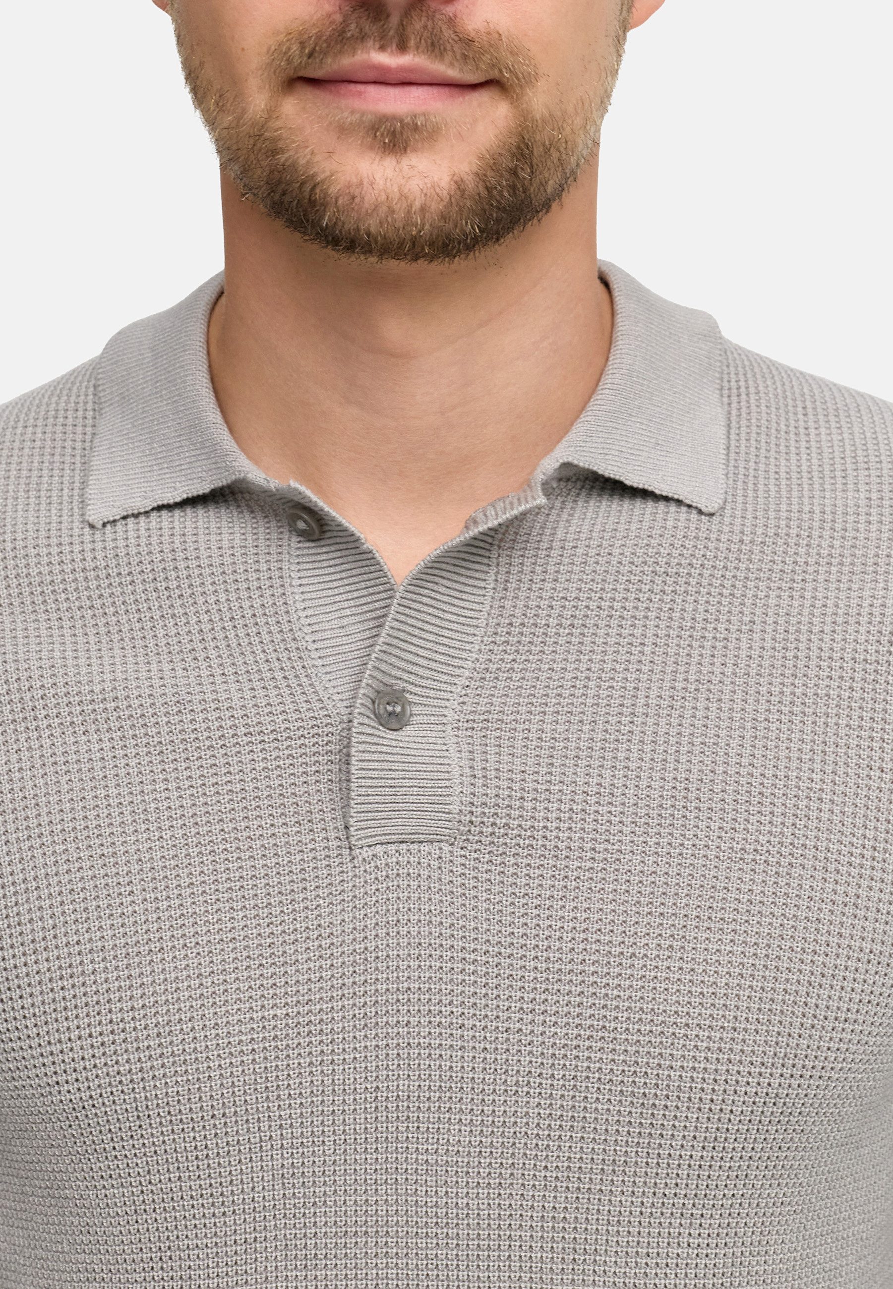 Jeff Strickpullover Herren JFTristan polo Pullover Herrenpullover mit Polokragen und Knopfleiste