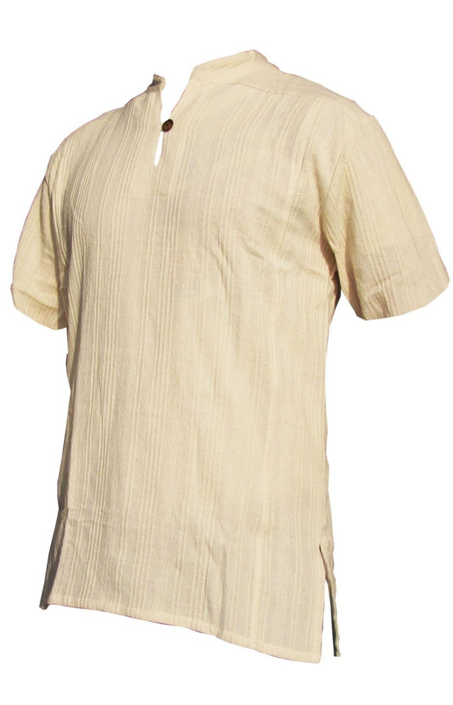 PANASIAM Kurzarmhemd Fischerhemd Ben aus hochwertiger Baumwolle mit Holzkno günstig online kaufen