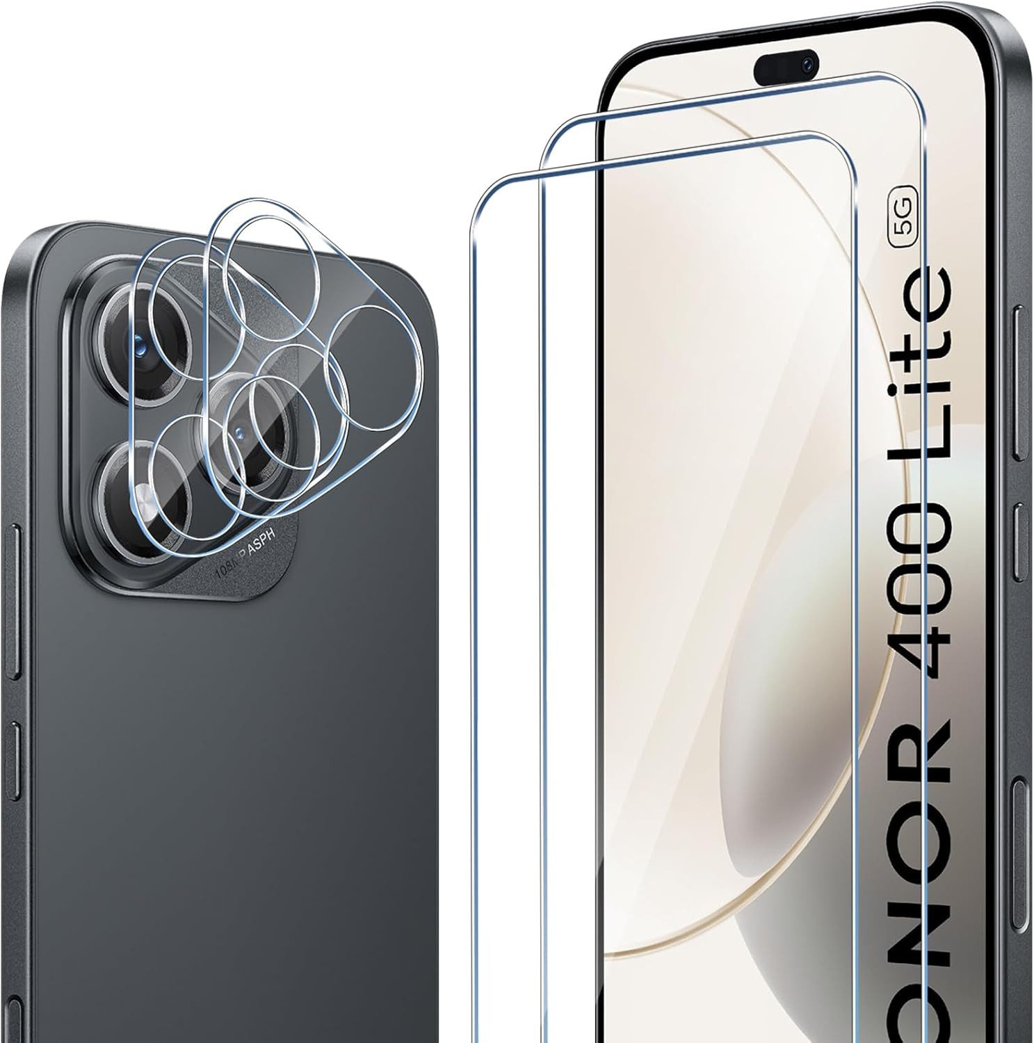 MSM Displayschutzglas 2X Schutzglas (Display + Kamera) für Honor 400 Lite Panzerfolie 9H