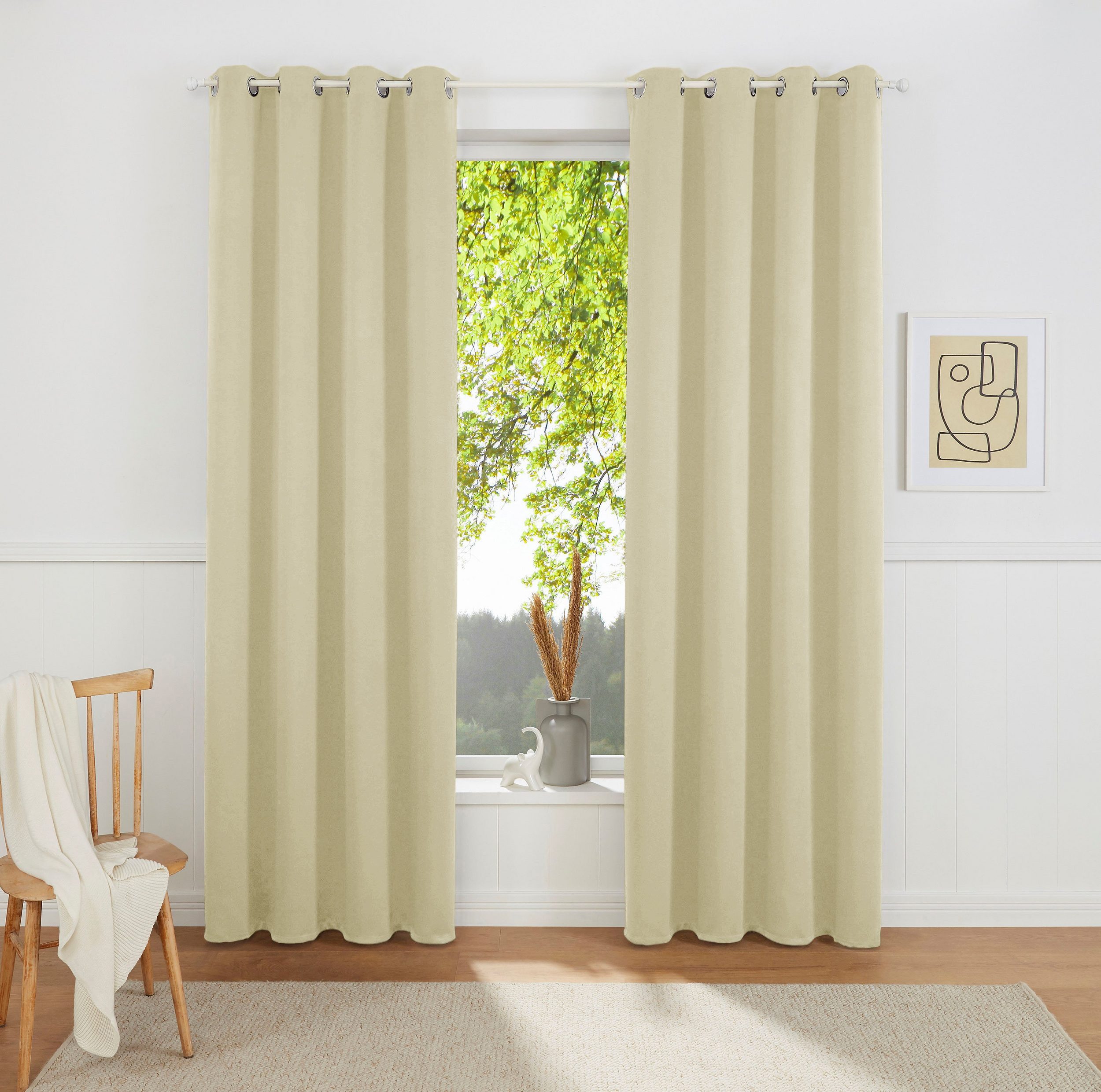 my home Gardine SOLA (1 St), Ösen, verdunkelnd, Polyester, blickdicht, Ösen günstig online kaufen