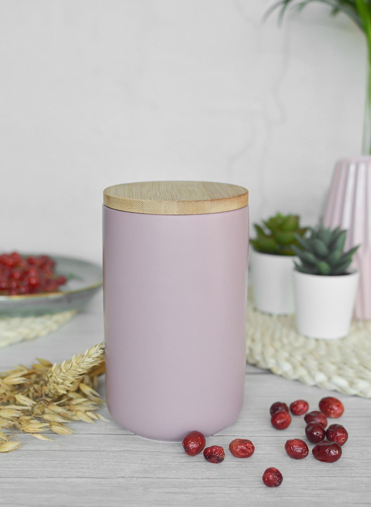 Sendez Vorratsdose Rosa aus Porzellan Vorratsbehälter Dose Aufbewahrungsdose, Porzellan