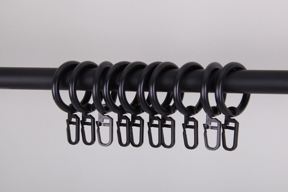 Gardinenring 1 Set = 10 Stück Ringe mit Haken für 16mm Stilgarnituren Gardinenringe Ösen, Clever-Kauf-24, (10-St)