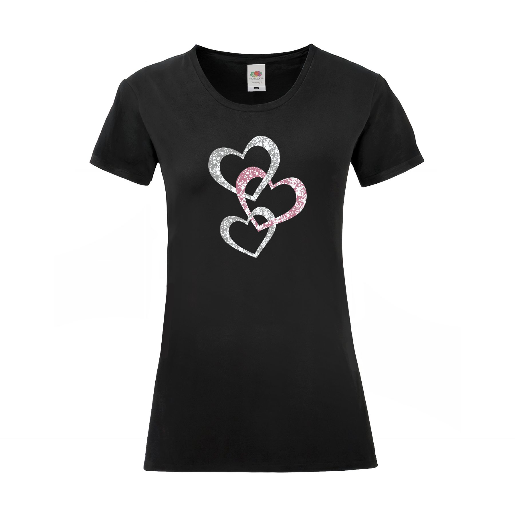 PAULGOS T-Shirt Damen T-Shirt "Herzen Silber & Rosa" günstig online kaufen