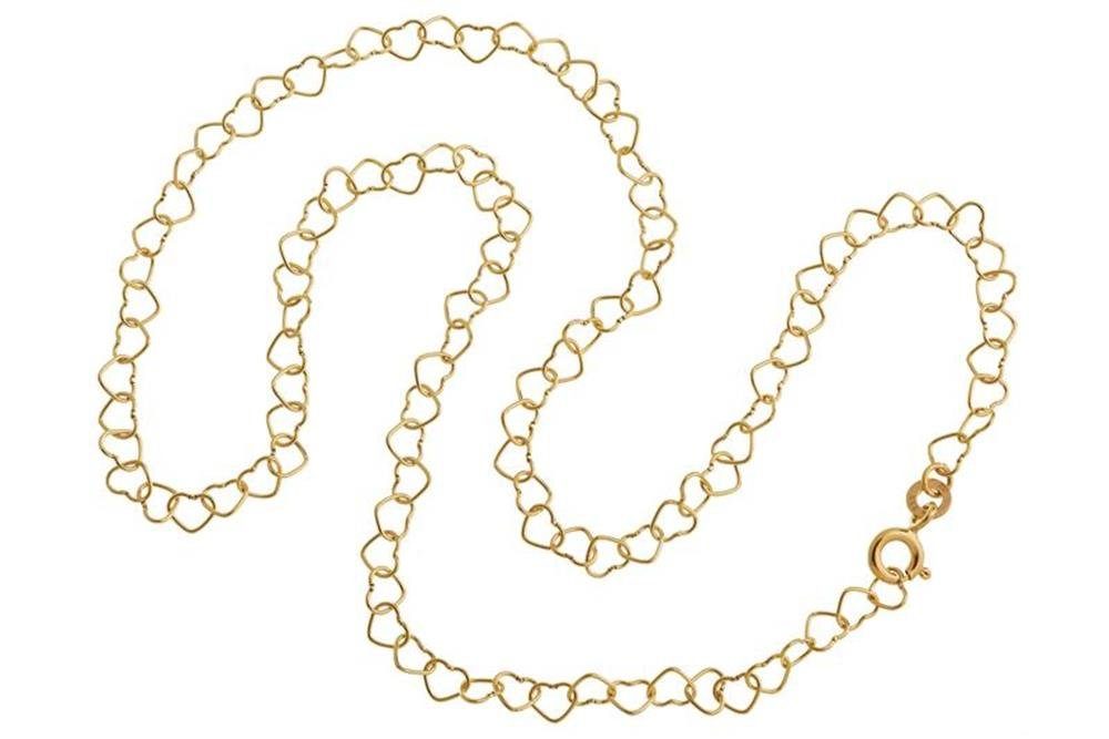 Herzen Länge von Kinderkette 333 Silberkette wählbar - Gold, 32-37cm Silberkettenstore