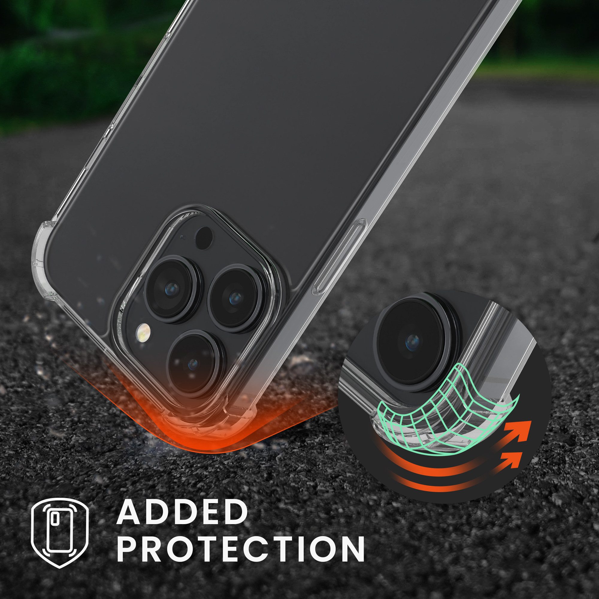 kwmobile Etui Hülle für Apple iPhone 15 Pro, mit Metall Kette zum Umhängen - Silikon Handy Cover Case Schutzhülle