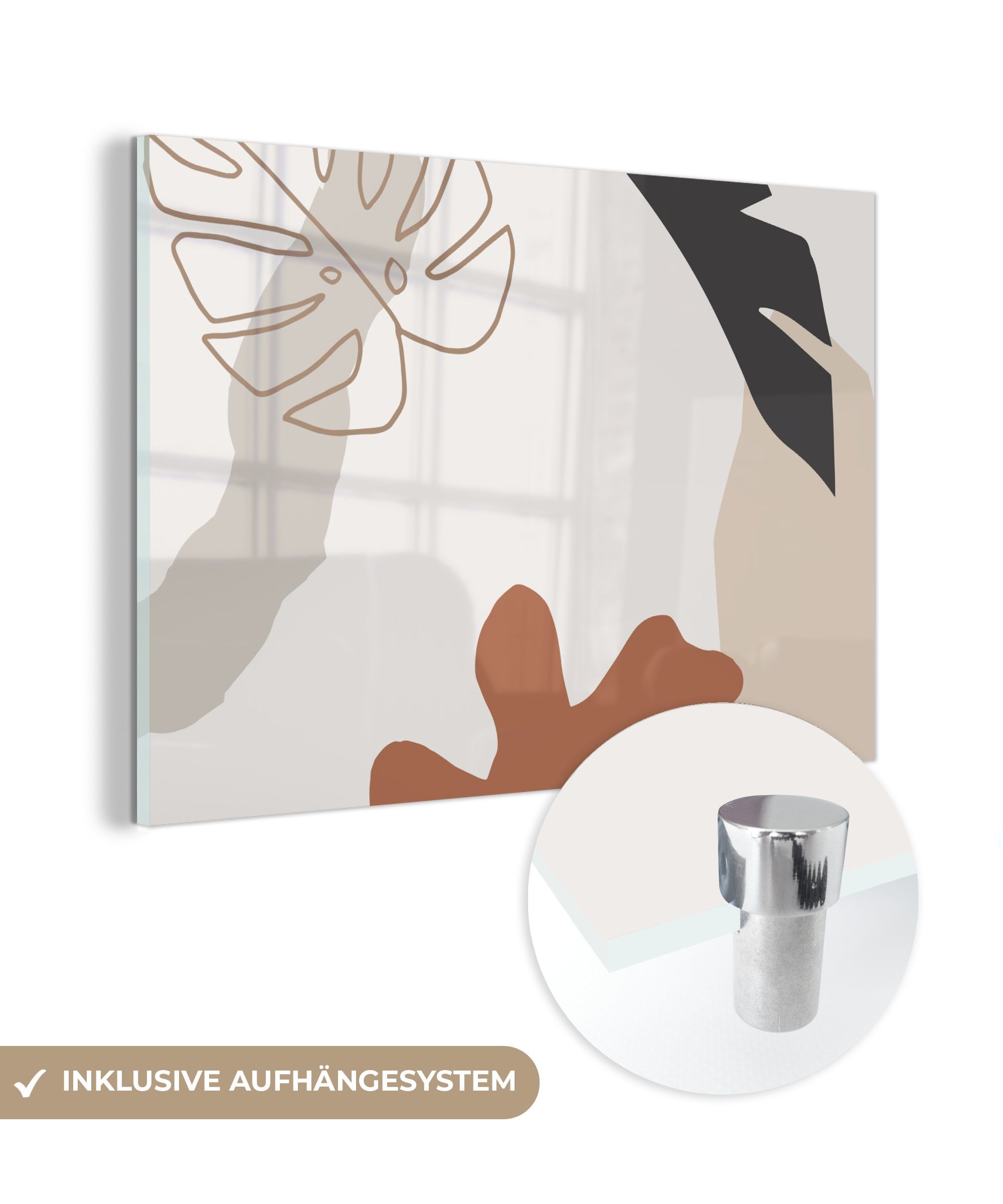 MuchoWow Acrylglasbild Sommer - Blätter - Weiß, (1 St), Acrylglasbilder Wohnzimmer & Schlafzimmer
