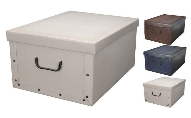 Spetebo Aufbewahrungsbox Storage Box 49x39x24 - 3er Set - einfarbig (Set, 3 St., Aufbewaherungsboxen), Stapelbox Geschenkbox