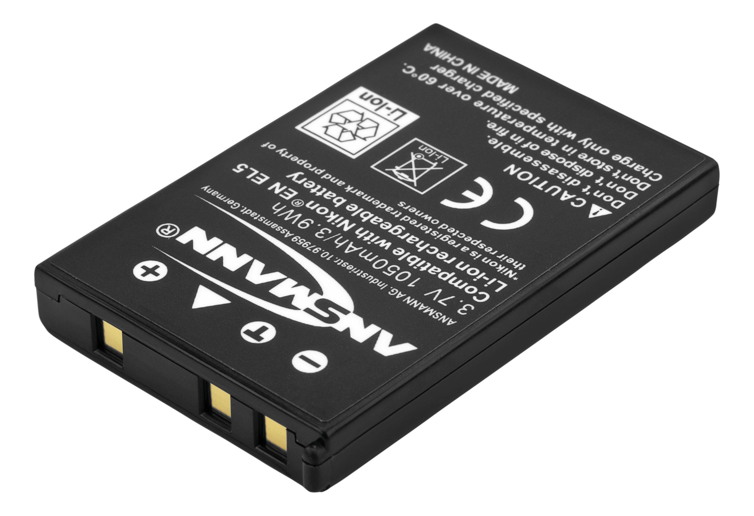 ANSMANN® 5022333 A-Nik EN EL 5 Li-Ion Digicam Ersatzakku für Nikon Digitalkamera Kamera-Akku 1180 mAh (3.7 V)