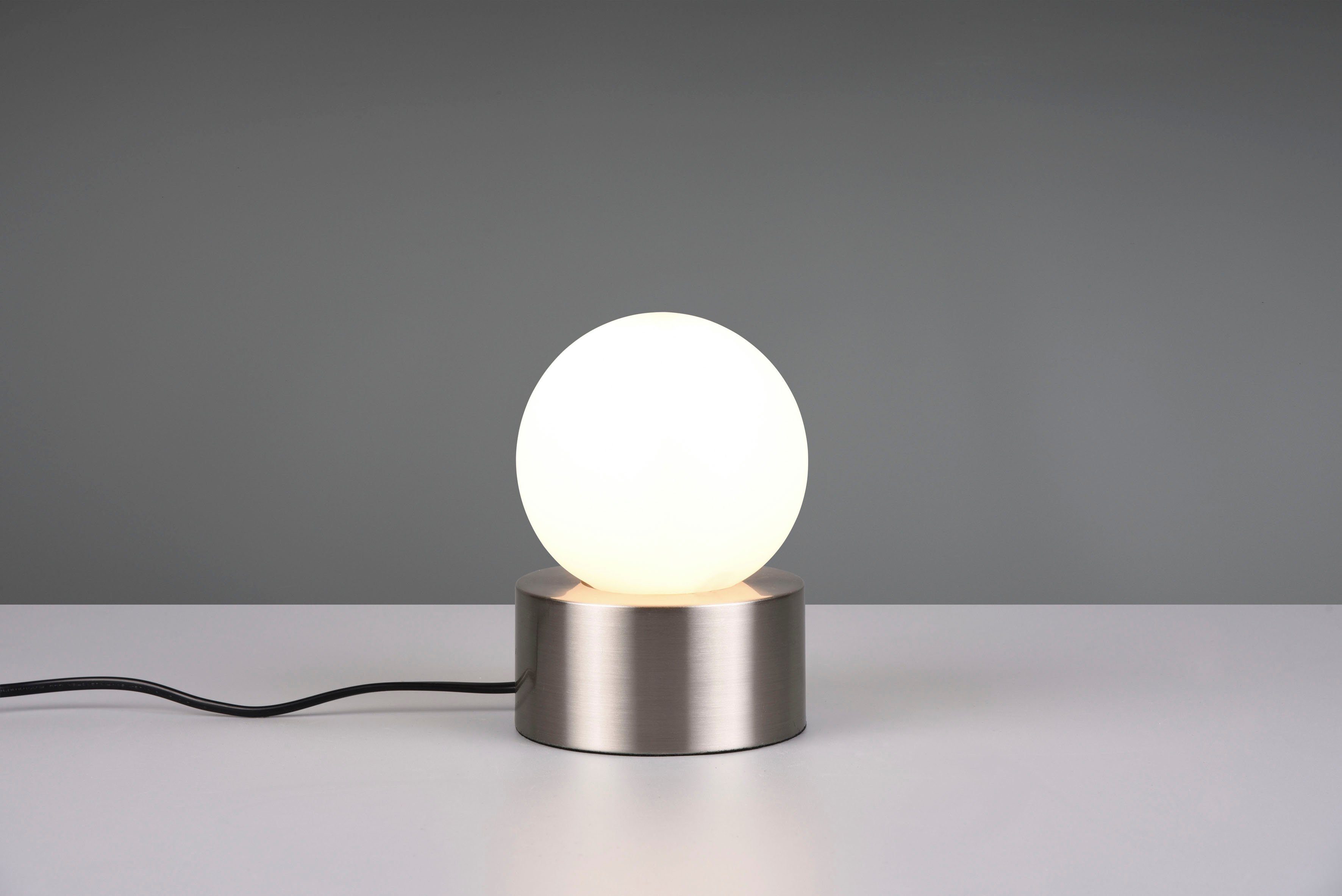 Reality Leuchten Schreibtischlampe Countess, Ein-/Ausschalter, ohne Leuchtmittel, warmweiß - kaltweiß, Tischleuchte ON/OFF Touch, exkl 1xE14 max 25W, Ø 12cm Glasschirm