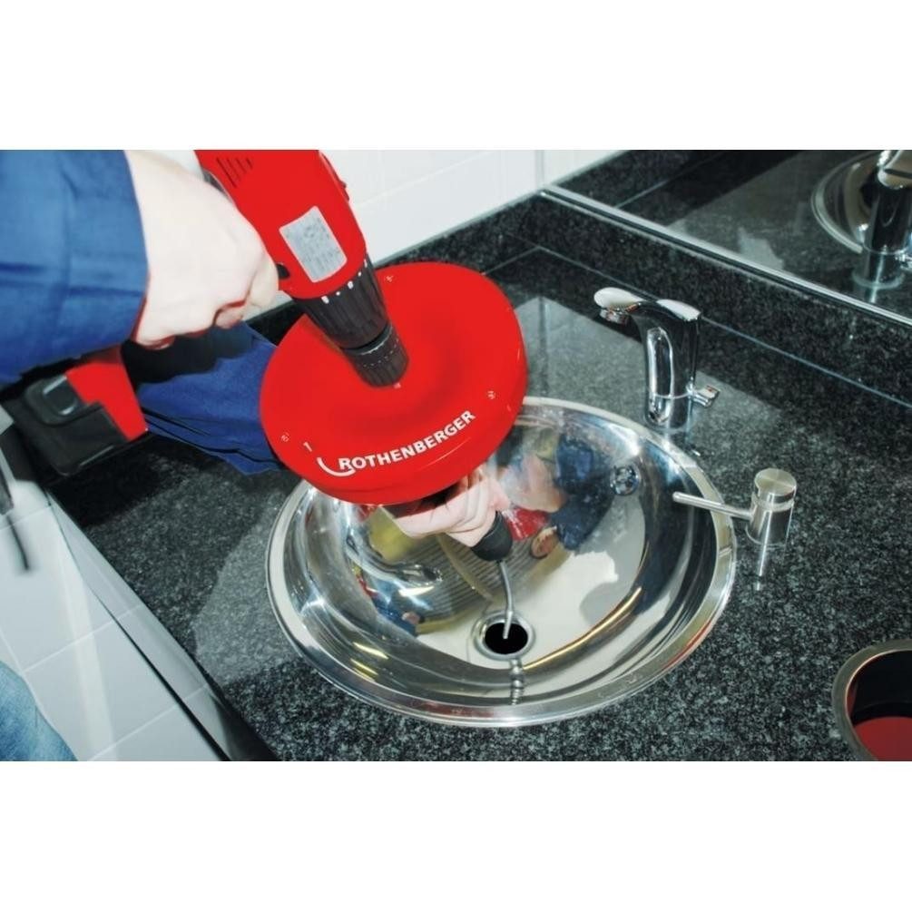 Rothenberger Rohrreinigungsmaschine Rospi H+E Plus 7,5m Rohrreinigungsgerät, Spirale, 7,5 m, Rohrdurchmesser von 20-50 mm