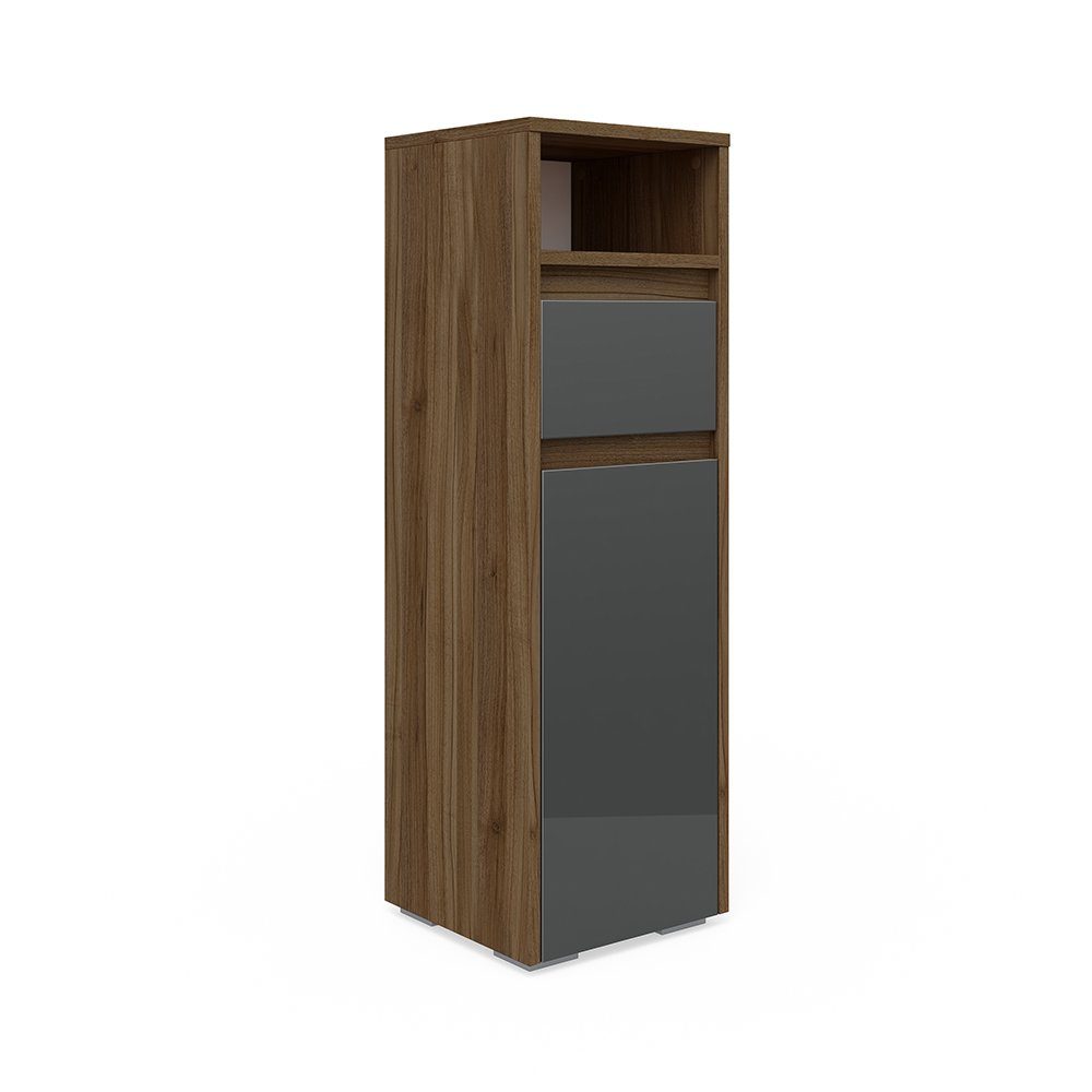 Vicco Midischrank Majest, Anthrazit Hochglanz/Nussbaum, 30 günstig online kaufen