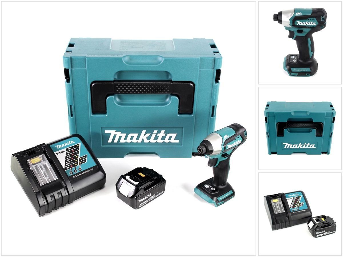 Makita Akku-Schlagschrauber DTD 155 RM1J 18 V Brushless Li-Ion Akku Schlag Schrauber im Makpac +