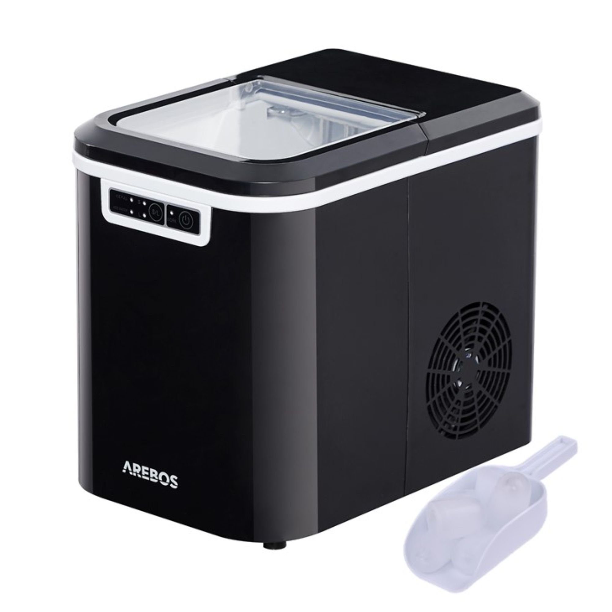 Arebos Eiswürfelmaschine Ice Cube Maker, 12 kg / 24 h, 10-15 Minuten Produktionszeit