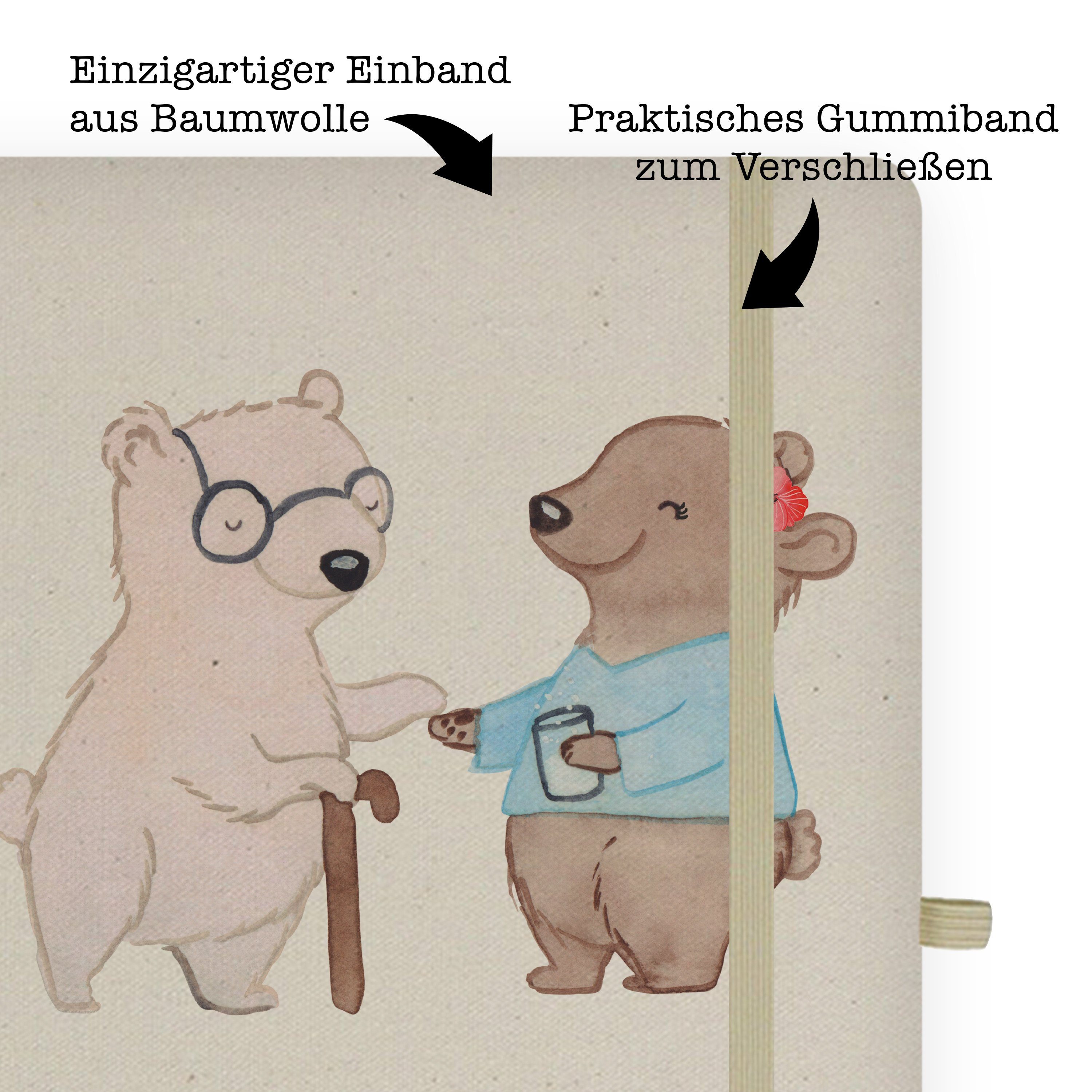 Mr. Herz Adressbuch & Panda Mrs. Panda Transparent Mr. - Notizbuch Geschenk, - mit Mrs. Notizen, & Altenpflegerin