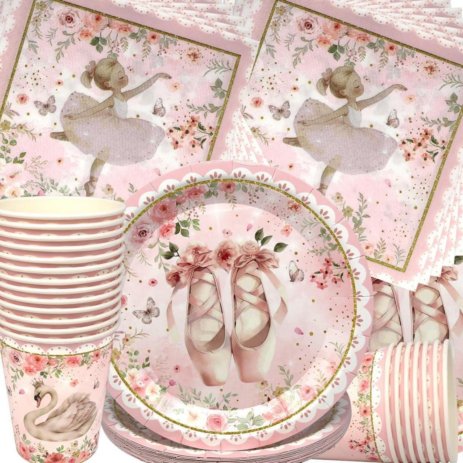 LuxusKollektion Dekokugel Ballerina Party Deko Set für 20 Gäste (1 St)