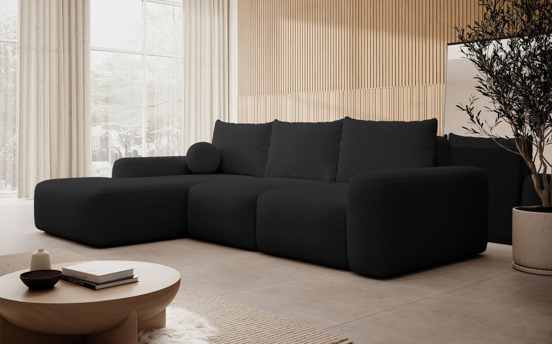 Selsey Ecksofa CARNOS, mit Schlaffunktion, Bettkasten, wasserfestem Chenille, Ballkissen