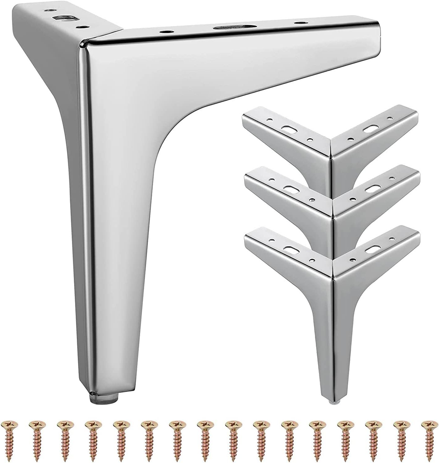 MODFU Мебельfuß 4 Stück Metall Мебельbeine Ножки для мебели Sofa Beine Schrankfüße, (Dreieck Belastbar Bis 800 KG Mit Schrauben, 4-St., Dreieck Höhe 10cm Ножки для стола Мебель Füße Fuß), DIY Ersatz Schrank Sofa Couch Stuhl TV-Schränke Выдвижные ящики Nachttisch