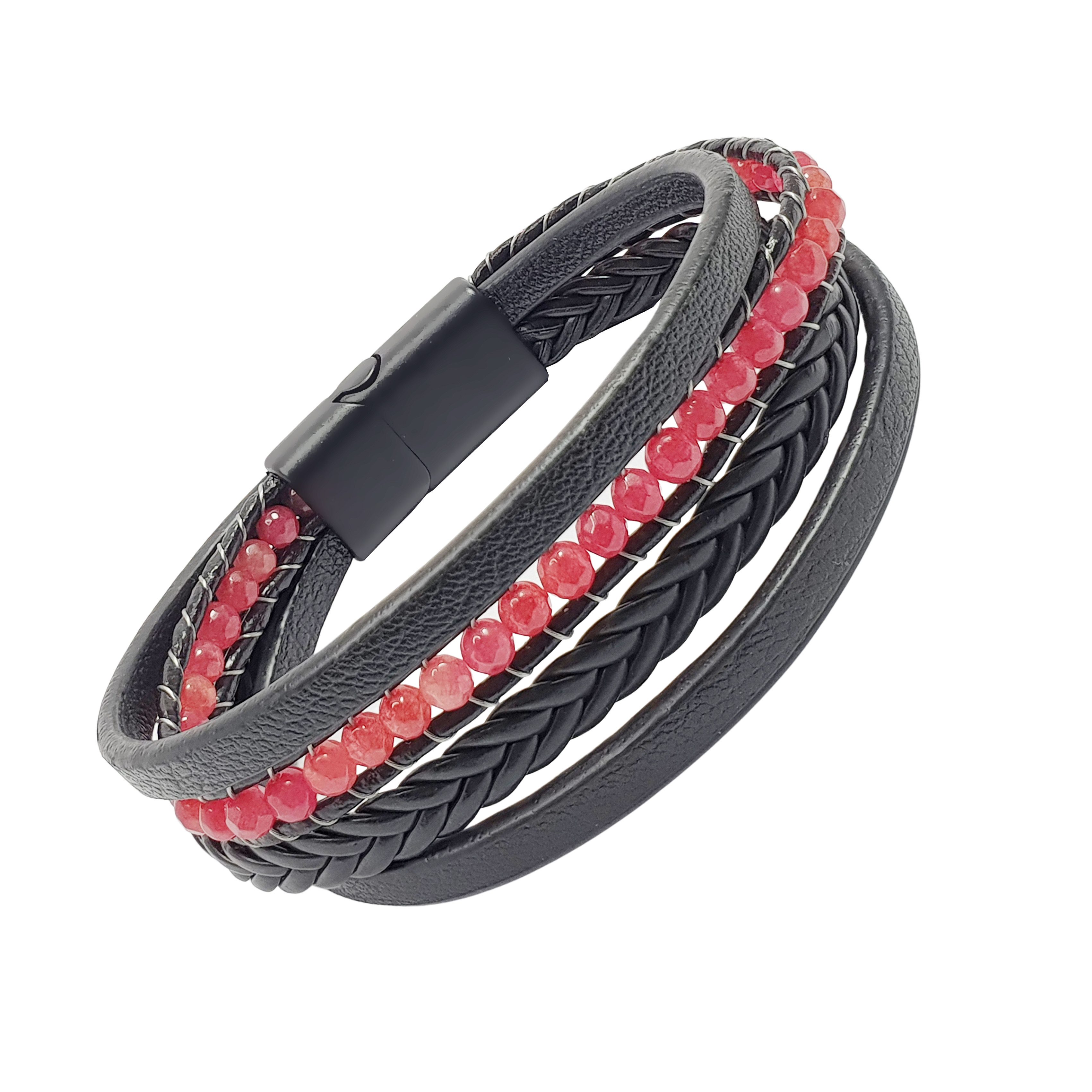 NAHLE Lederarmband Lederarmband mit Achat Perlen günstig online kaufen