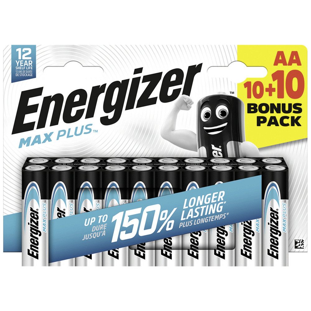 Energizer Energizer Max Plus Mignon (AA)-Batterie Alkali-Mangan 1.5 V 20 St. Batterie
