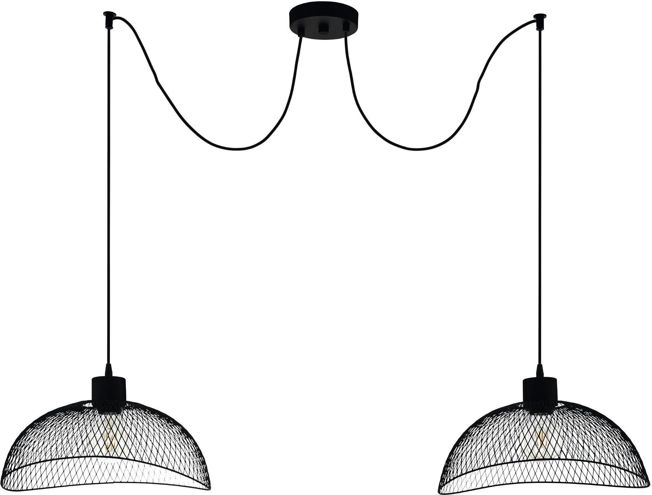 EGLO Hängeleuchte Pompeya, ohne Leuchtmittel, Metallkorb geflochten, Schwar günstig online kaufen