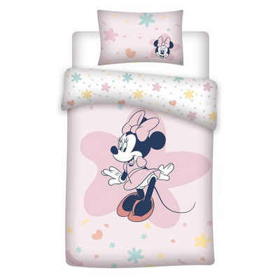 Babybettwäsche Disney Minnie Maus Baby Kleinkinder Bettwäsche Set, Disney, 2 teilig, Deckenbezug 100x135 Kissenbezug 40x60