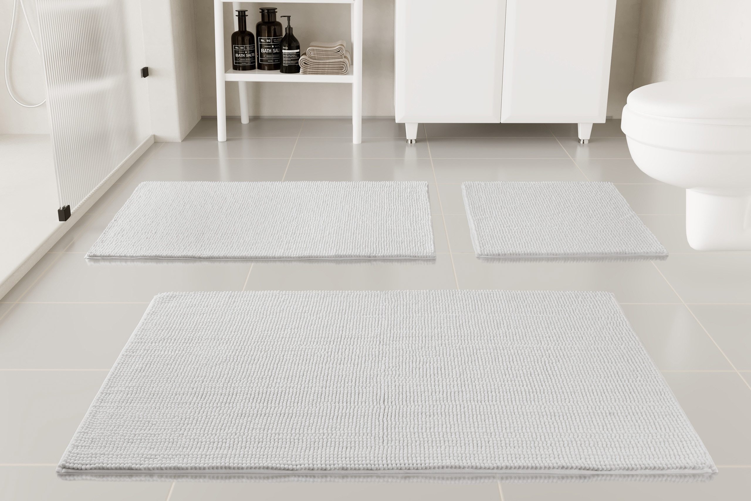 OTTO home Badematte Kaelan, weicher Chenille, Höhe 14 mm, rutschhemmend beschichtet, fußbodenheizungsgeeignet, Polyester, rechteckig, Badvorleger, Badteppich weiches Chenille, pastellfarben, Badezimmer