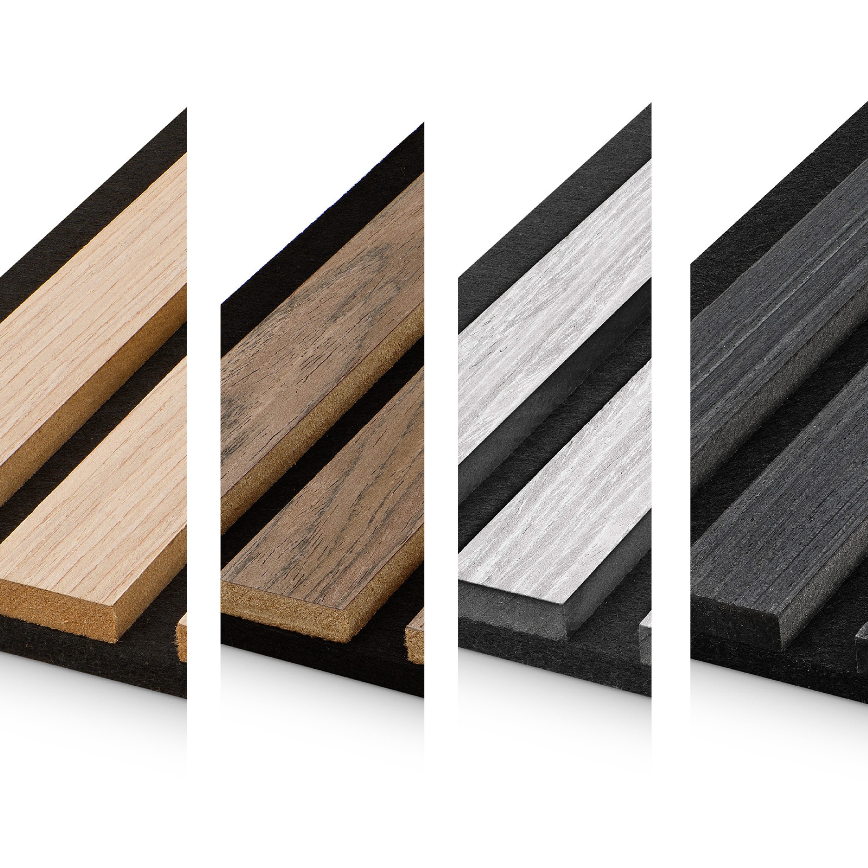 HAGEFOL Wandpaneel Akustikpaneele EasyFix, selbstklebend mit Holzlamellen, 2 Stk./Paket