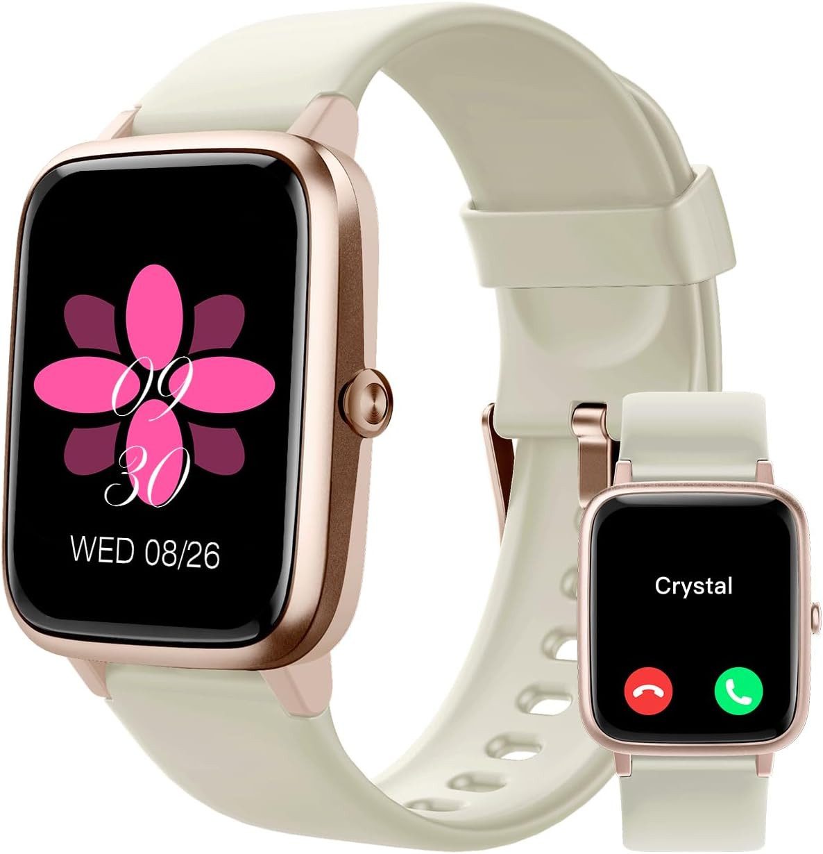 GRV FC1 Smartwatch (4,9 cm, android ios), Smartwatch mit Sporttracking, Benachrichtigungen, Schlaf & Puls